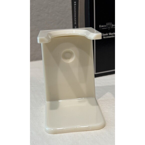 Edwin Jagger Imitation Ivory Shaving Shave Brush Drip Stand NEW - Picture 3 of 3